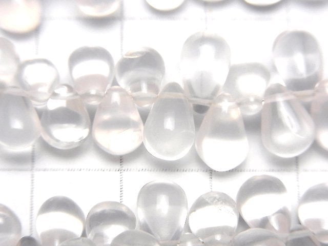 [Video]High Quality Rose Quartz AA++ Drop (Smooth) half or 1strand beads (aprx.7inch/18cm)