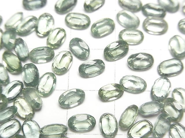 [Video]High Quality Green Kyanite AAA Loose stone Oval Faceted 6x4mm 5pcs