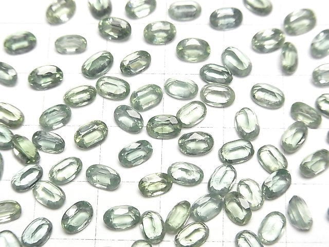 [Video]High Quality Green Kyanite AAA Loose stone Oval Faceted 6x4mm 5pcs