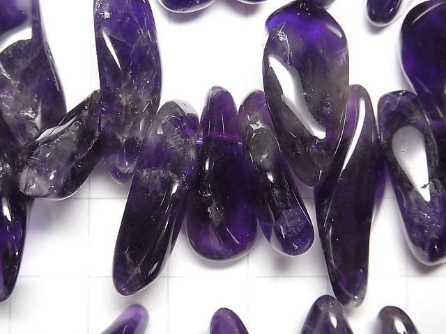 [Video]Amethyst AA++ Nugget Top Side Drilled Hole 1strand beads (aprx.14inch/34cm)