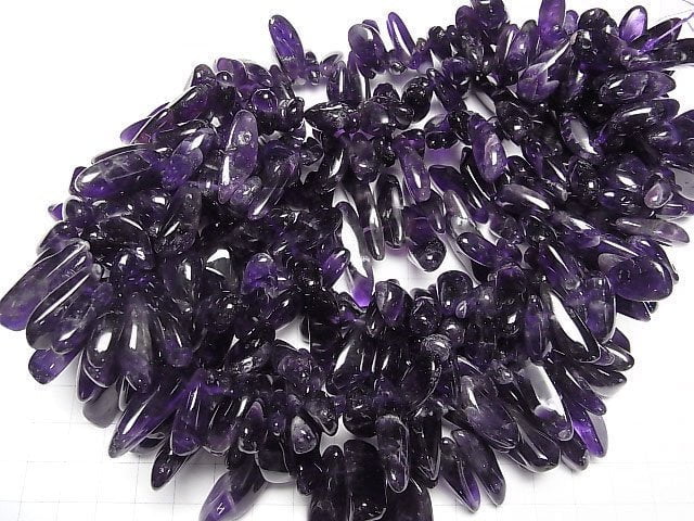 [Video]Amethyst AA++ Nugget Top Side Drilled Hole 1strand beads (aprx.14inch/34cm)