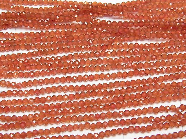 [Video]High Quality! Carnelian AAA Faceted Round 2mm 1strand beads (aprx.15inch/38cm)