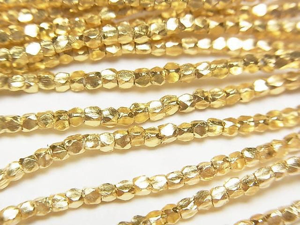 Karen Silver Cube Shape 1.5x1.5x1.5mm 18KGP 1/8 or 1 strand beads (approx. 26 inches/66 cm)