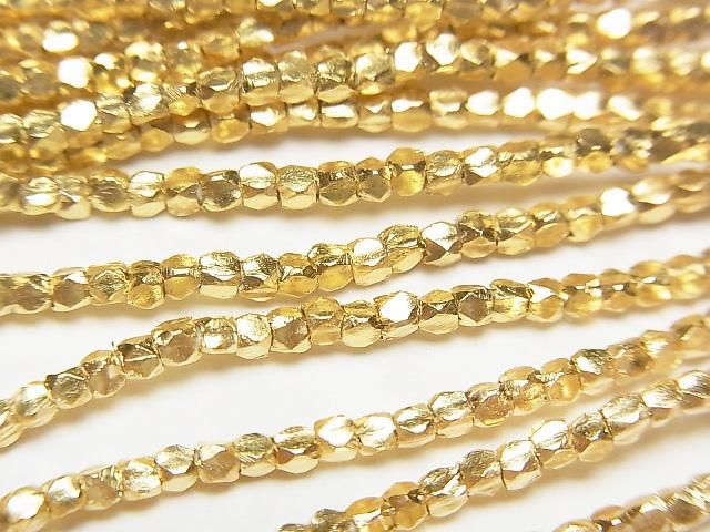 Karen Silver Cube Shape 1.5x1.5x1.5mm 18KGP 1/8 or 1 strand beads (approx. 26 inches/66 cm)