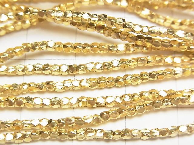 Karen Silver Cube Shape 1.5x1.5x1.5mm 18KGP 1/8 or 1 strand beads (approx. 26 inches/66 cm)
