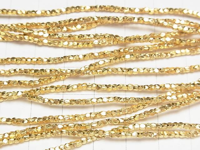 Karen Silver Cube Shape 1.5x1.5x1.5mm 18KGP 1/8 or 1-strand beads (approx. 26 inches/66 cm)