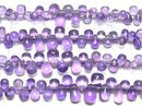 [Video]High Quality Amethyst AAA- Drop (Smooth) 1strand beads (aprx.7inch/18cm)