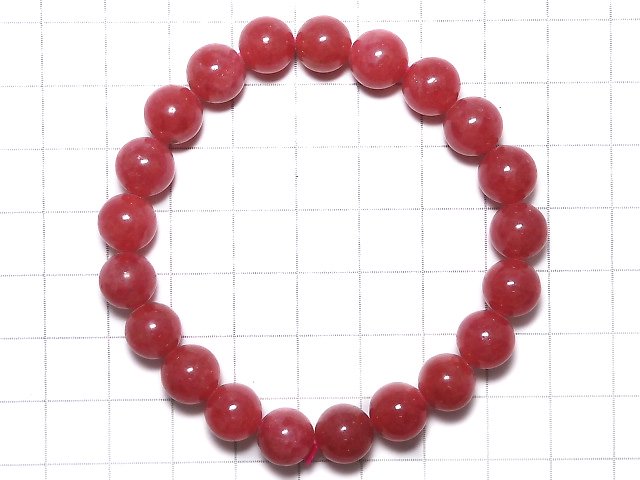 [Video][One of a kind] Brazilian Imperial Rhodonite AAA Round 9mm Bracelet NO.2