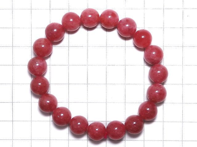 [Video][One of a kind] Brazilian Imperial Rhodonite AAA Round 10mm Bracelet NO.5