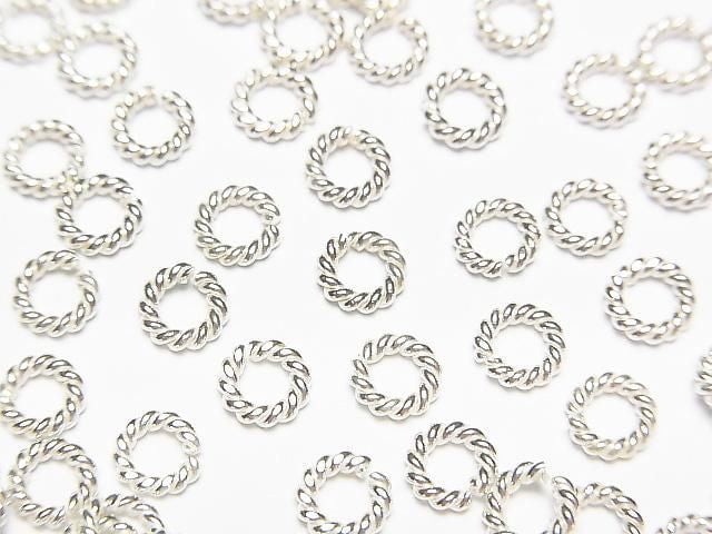 Karen Silver Rope Rings (Open/Close Type) 4mm, 4.5mm, 6mm, 8mm White Silver 5pcs