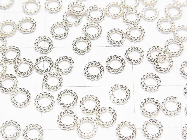 Karen Silver Rope Ring (Opening Type) 4mm, 4.5mm White Silver 10pcs