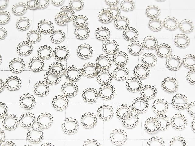 Karen Silver Rope Rings (Open/Close Type) 4mm, 4.5mm, 6mm, 8mm White Silver 5pcs