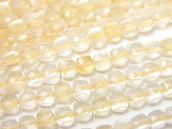 [Video]High Quality! Light color Citrine AA+ Cube Shape 4x4x4mm 1strand beads (aprx.15inch/37cm)