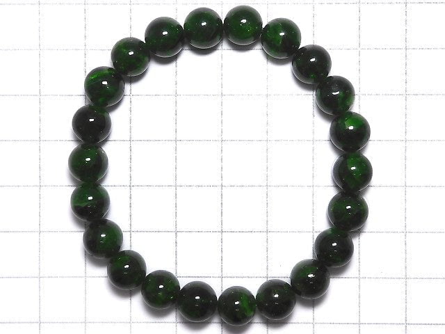 [Video][One of a kind] High Quality Chrome Diopside AAA Round 8.5mm Bracelet NO.106