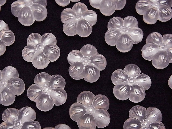 [Video]Rose Quartz AAA Flower Motif 14mm [Drilled Hole] 1pc