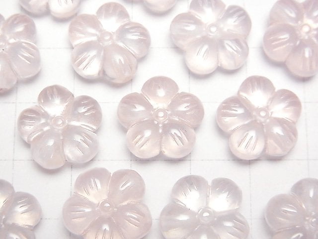 [Video]Rose Quartz AAA Flower Motif 14mm [Drilled Hole] 1pc