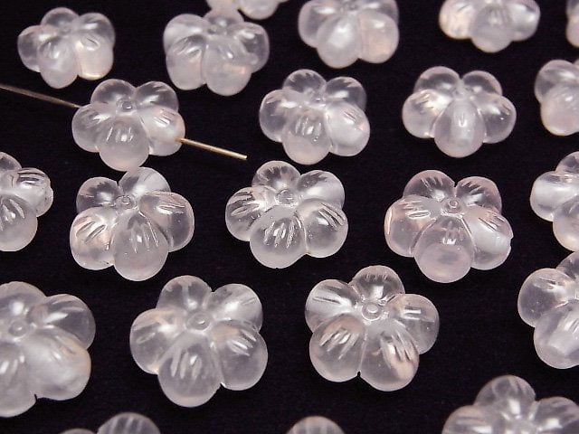 [Video]Rose Quartz AAA Flower Motif 14mm [Drilled Hole] 1pc