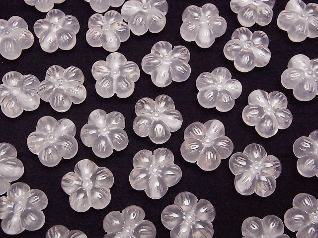 [Video]Rose Quartz AAA Flower Motif 14mm [Drilled Hole] 1pc