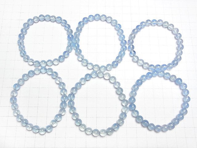 [Video]Aquamarine AA++ Round 7mm Bracelet