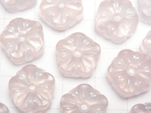 [Video]Rose Quartz AAA Flower Motif 14mm [Drilled Hole] 1pc