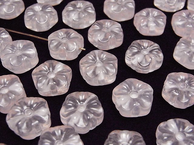 [Video]Rose Quartz AAA Flower Motif 14mm [Drilled Hole] 1pc