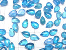 [Video]High Quality Neon Blue Apatite AA++ Pear Shape Cabochon 6x4mm 2pcs