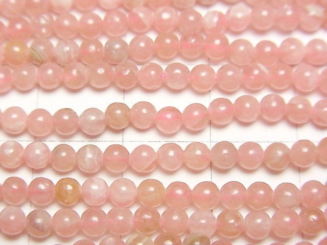 [Video] Argentina Rhodochrosite AA++ Round 3mm 1strand beads (aprx.15inch/37cm)