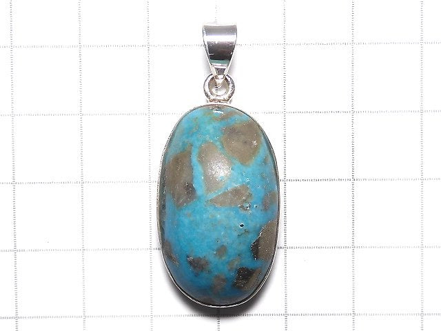 [Video][One of a kind] Persian Turquoise AA++ Pendant Silver925 NO.64