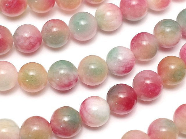 Red & Green Jade Round 6mm 1strand beads (aprx.15inch/36cm)