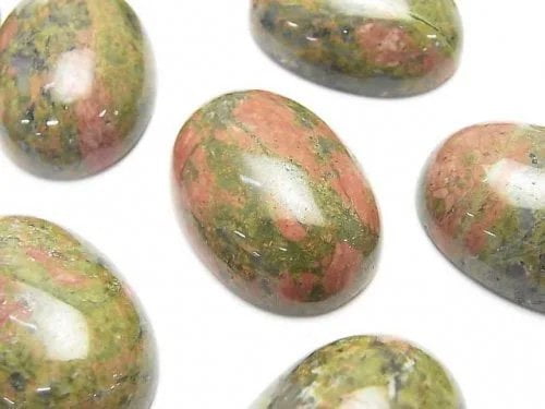 Unakite  Oval  Cabochon 30x22mm 1pc