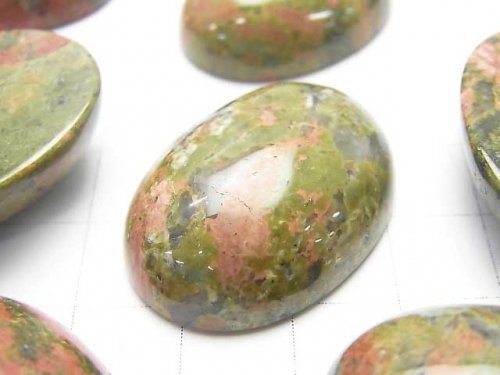 Unakite  Oval  Cabochon 30x22mm 1pc