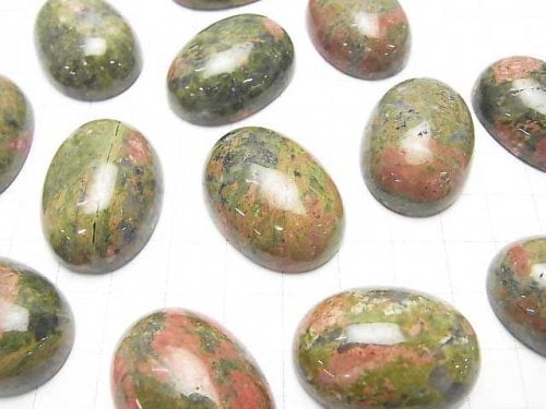 Unakite  Oval  Cabochon 30x22mm 1pc