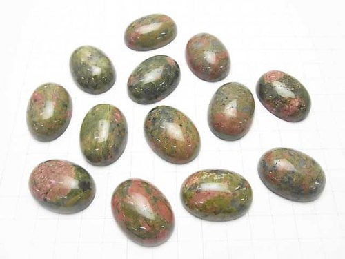 Unakite  Oval  Cabochon 30x22mm 1pc