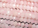 [Video]High Quality! Morganite AAA- Faceted Button Rondelle 6x6x4mm half or 1strand beads (aprx.15inch/36cm)