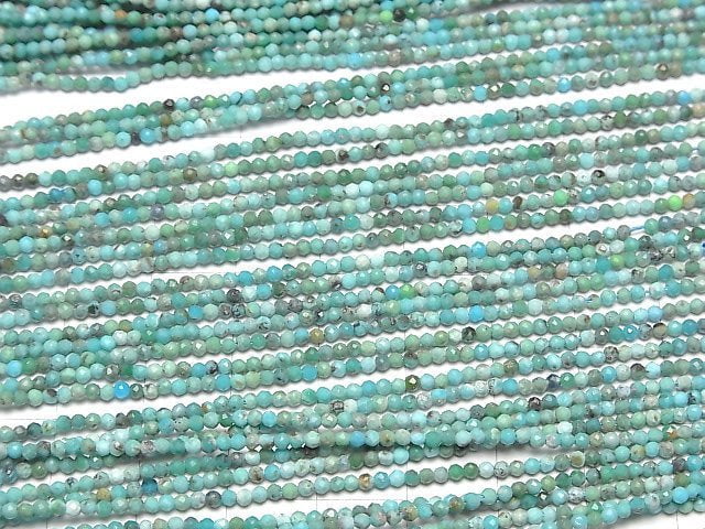 [Video]High Quality! Turquoise AA+ Faceted Round 2mm 1strand beads (aprx.15inch/37cm)