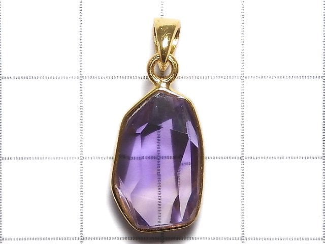 [Video][One of a kind] High Quality Ametrine AAA- Faceted Pendant 18KGP NO.230