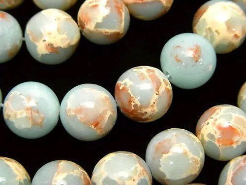 Pastel blue color Kaolinite Round 10mm half or 1strand beads (aprx.15inch/37cm)