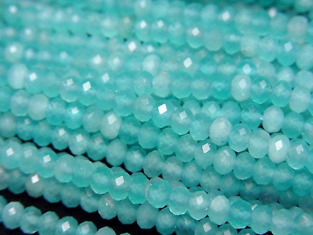 [Video]High Quality! Amazonite Silica AA++ Faceted Button Roundel 3x3x2mm 1strand beads (aprx.15inch/36cm)