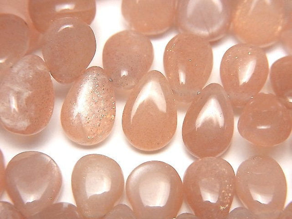 [Video]High Quality Orange Moonstone AA++ Pear shape (Smooth) half or 1strand beads (aprx.7inch/18cm)