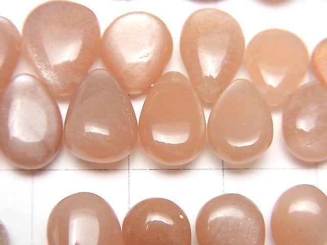 [Video]High Quality Orange Moonstone AA++ Pear shape (Smooth) half or 1strand beads (aprx.7inch/18cm)