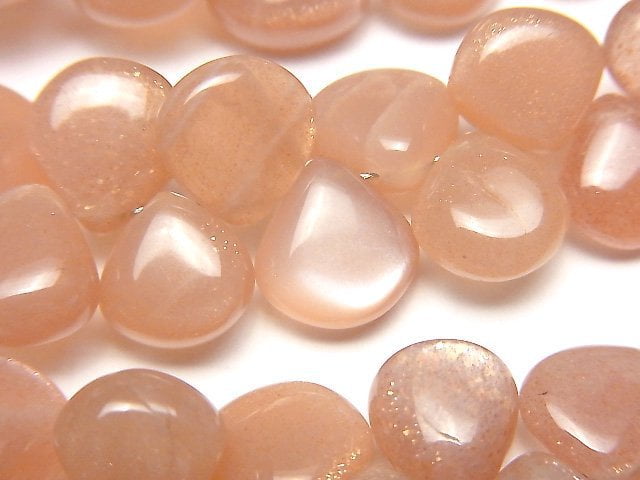 [Video]High Quality Orange Moonstone AA++ Chestnut (Smooth) half or 1strand beads (aprx.7inch/18cm)