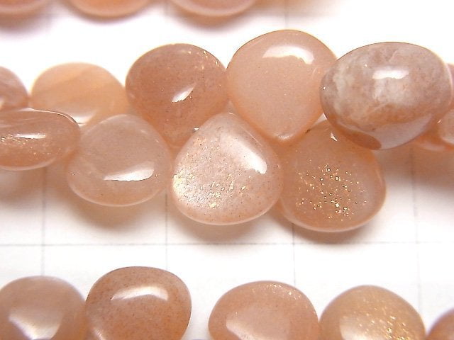 [Video]High Quality Orange Moonstone AA++ Chestnut (Smooth) half or 1strand beads (aprx.7inch/18cm)