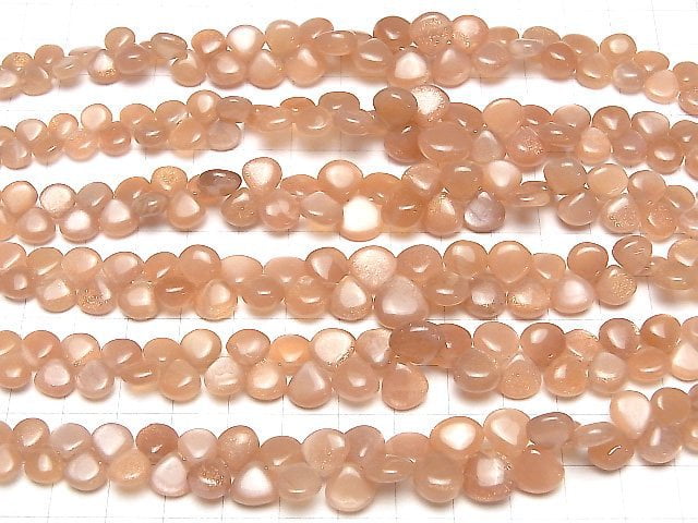 [Video]High Quality Orange Moonstone AA++ Chestnut (Smooth) half or 1strand beads (aprx.7inch/18cm)