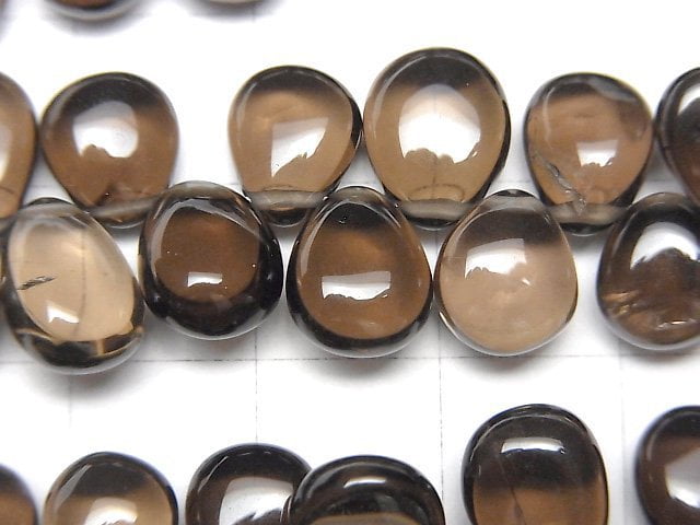 [Video]High Quality Smoky Quartz AAA Pear shape (Smooth) half or 1strand beads (aprx.7inch/18cm)