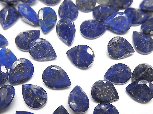 [Video]Lapislazuli AA++ Loose stone Pear shape Faceted 8x6mm 5pcs