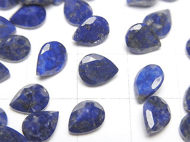 [Video]Lapislazuli AA++ Loose stone Pear shape Faceted 8x6mm 5pcs