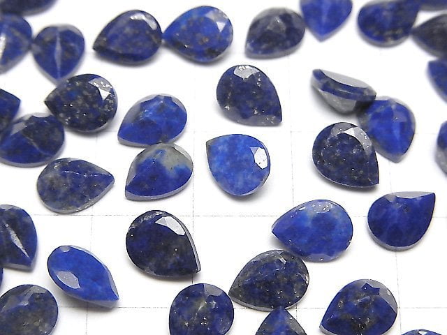 [Video]Lapislazuli AA++ Loose stone Pear shape Faceted 8x6mm 5pcs