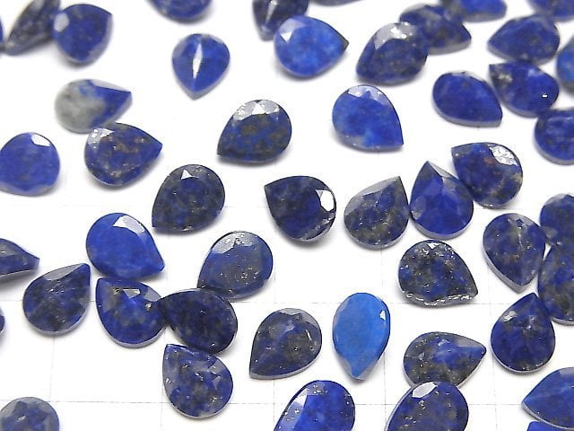 [Video]Lapislazuli AA++ Loose stone Pear shape Faceted 8x6mm 5pcs