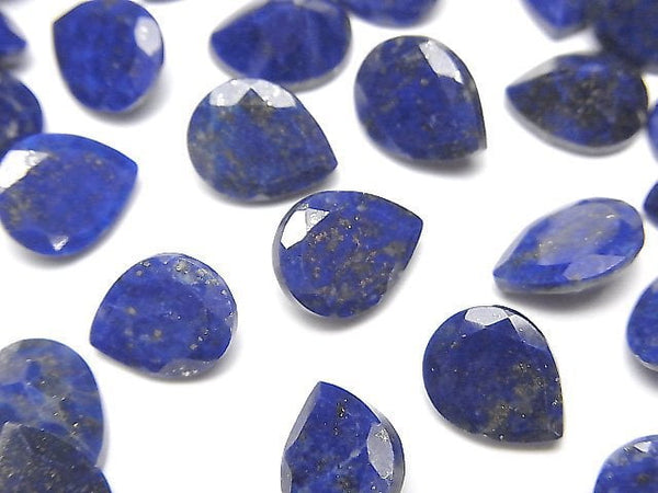 [Video]Lapislazuli AA++ Loose stone Pear shape Faceted 10x8mm 3pcs