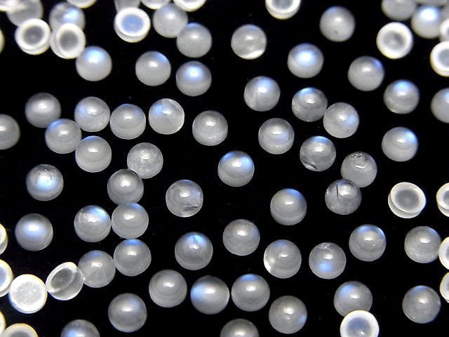 [Video] Royal Blue Moonstone AA++ Round Cabochon 3x3mm 10pcs